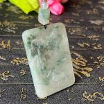 天然翡翠飘花山水马牌